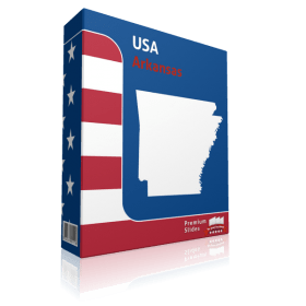 Arkansas County Map Template for PowerPoint 