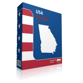 Georgia County Map Template for PowerPoint 