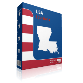 Louisiana County Map Template for PowerPoint 