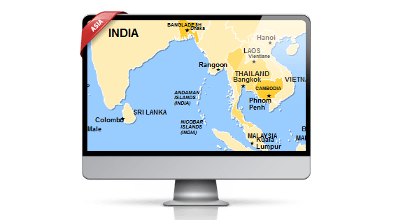 Asia Map Template for PowerPoint by PremiumSlides