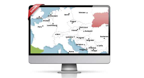 PowerPoint Map of Europe by PremiumSlides